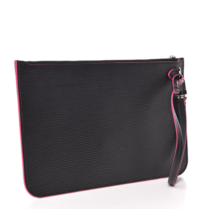 Louis Vuitton Epi Neverfull Pochette MM GM Black Hot Pink 3 of 10