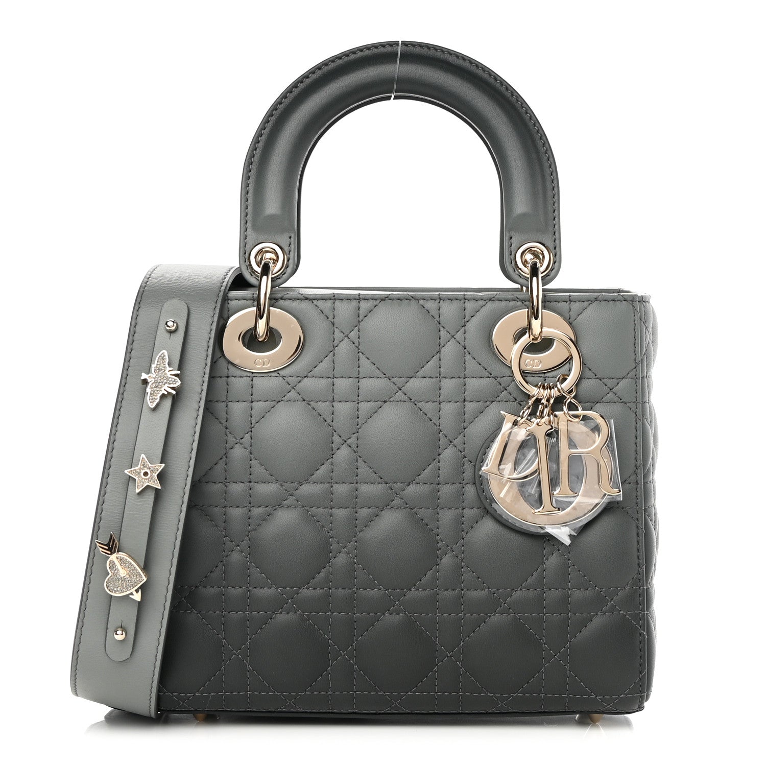 Christian Dior Lambskin Cannage Gradient Small My ABCDior Lady Dior Grey 1 of 12