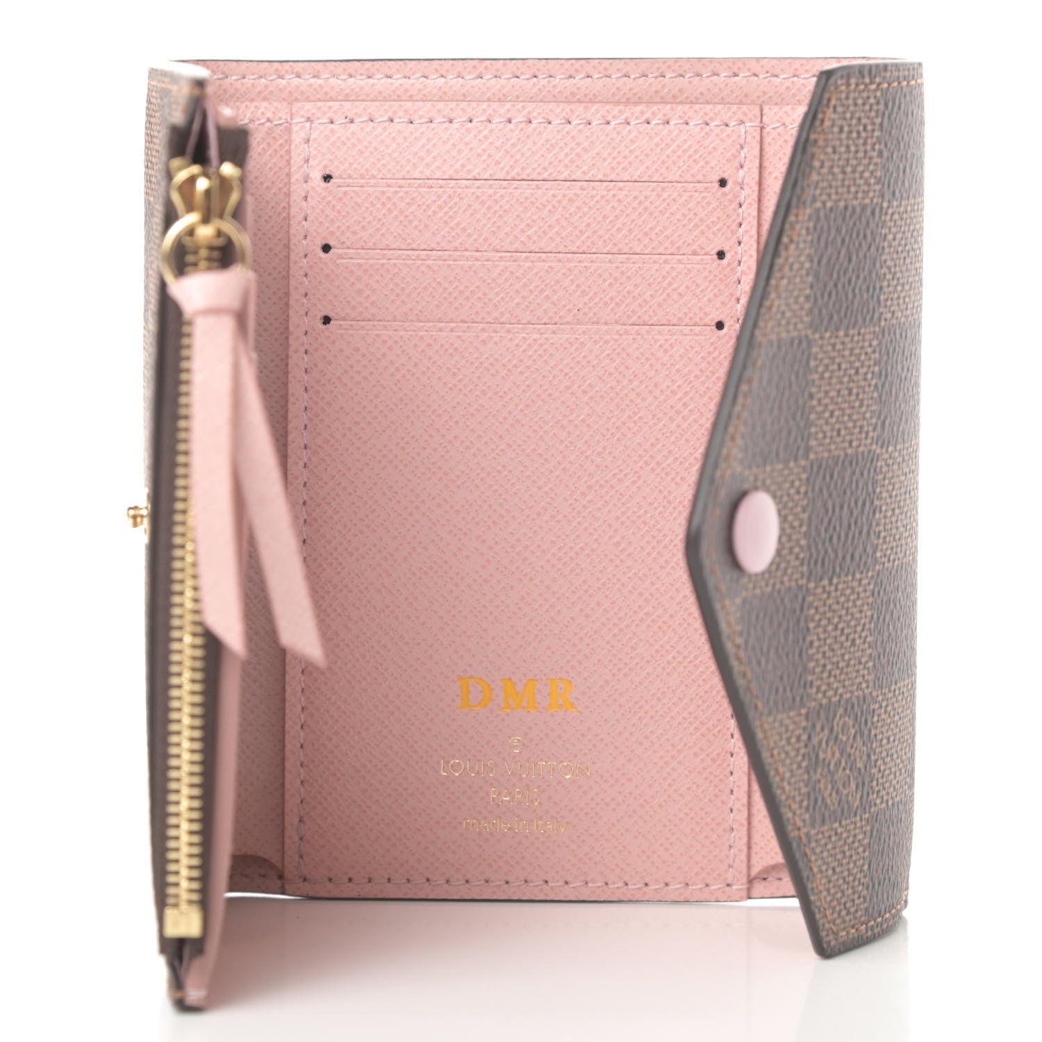 Louis Vuitton Damier Ebene Victorine Wallet Rose Ballerine 5 of 6