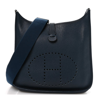 Hermes Taurillon Clemence EVELYNE III GM Blue De Prusse 1 of 10