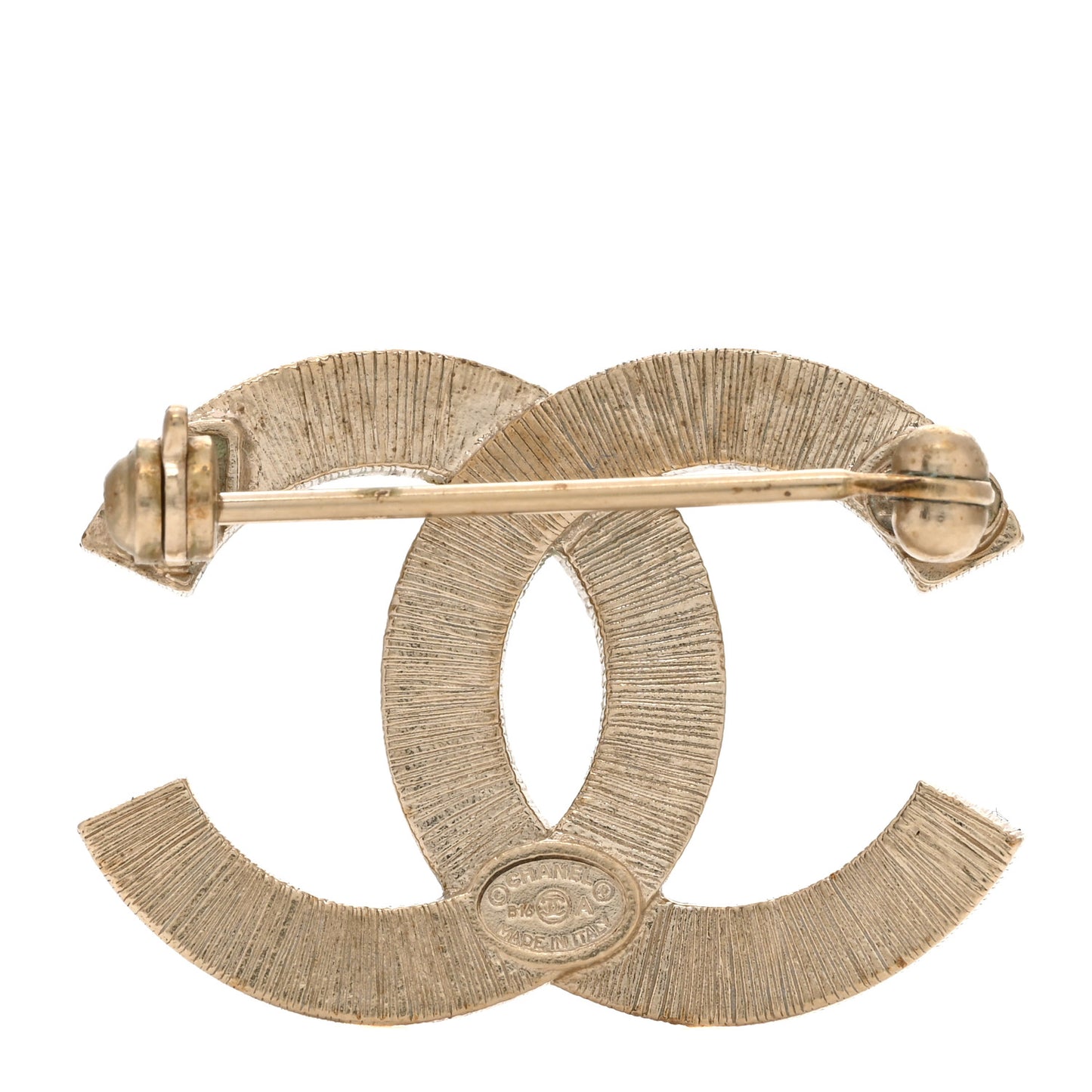 Pearl CC Mini Brooch Gold