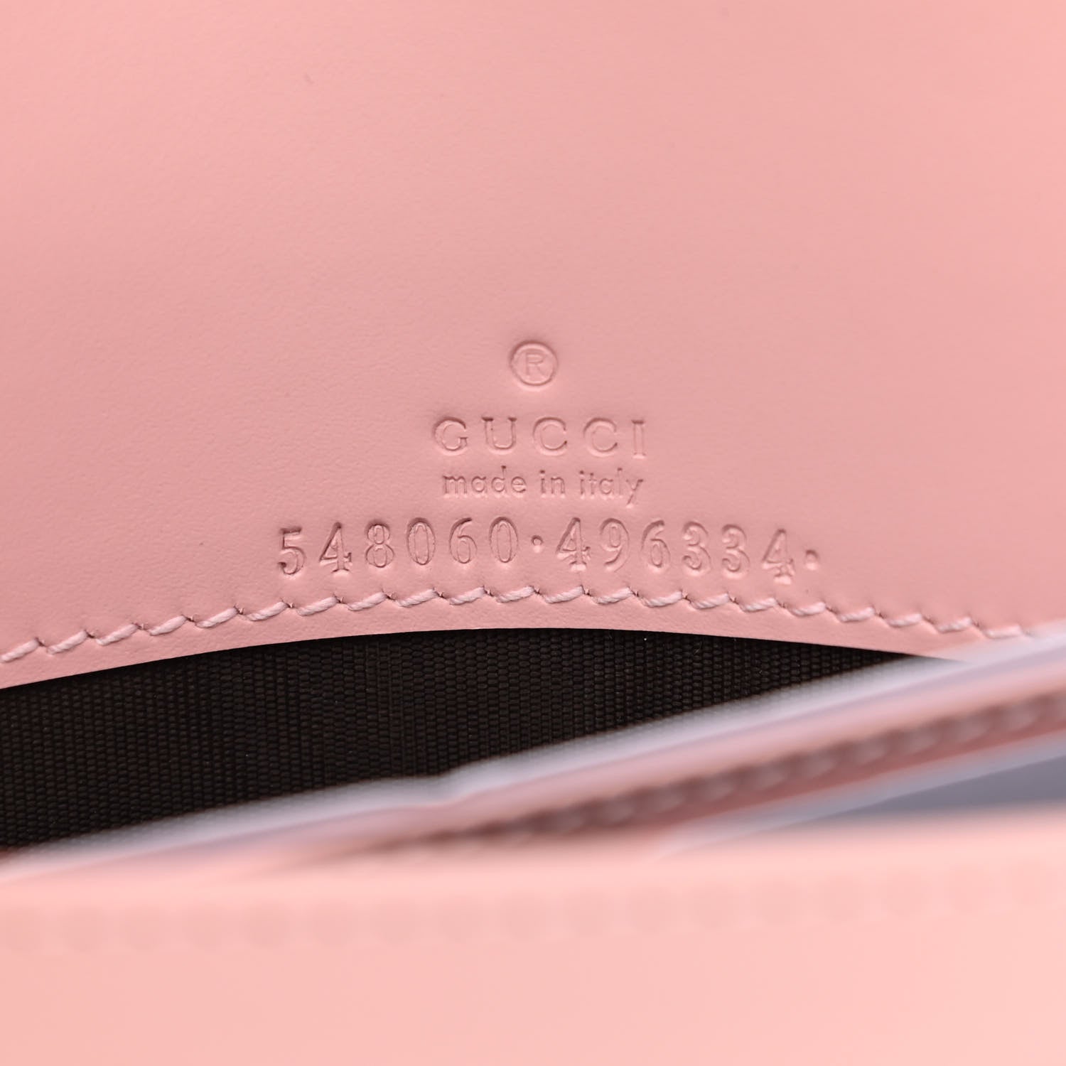 Gucci Guccissima Signature Crystal Cat Chain Wallet Light Candy Pink 6 of 11