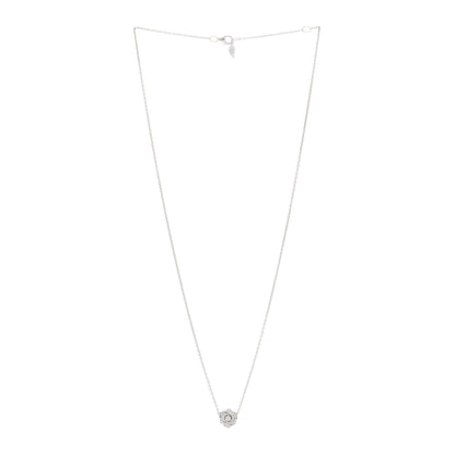 Piaget 18K White Gold Diamond .23ctw Rose Pendant Necklace 3 of 4