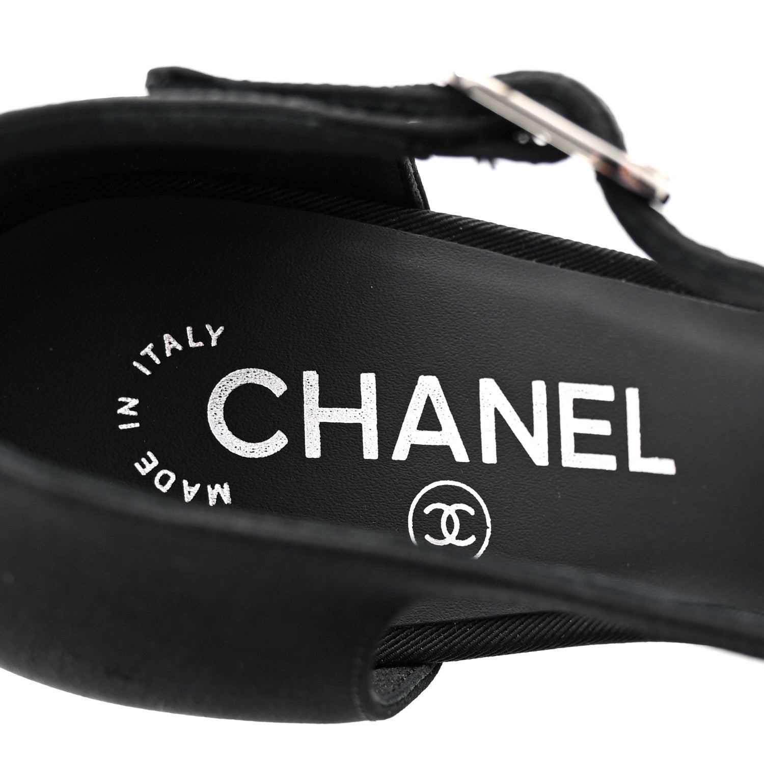 Chanel Crepe Grosgrain Crystal Bow Open Toe Sandals 37 Black 8 of 10