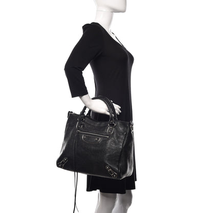 Balenciaga Chevre Silver Metallic Edge Hardware Velo Black 2 of 10