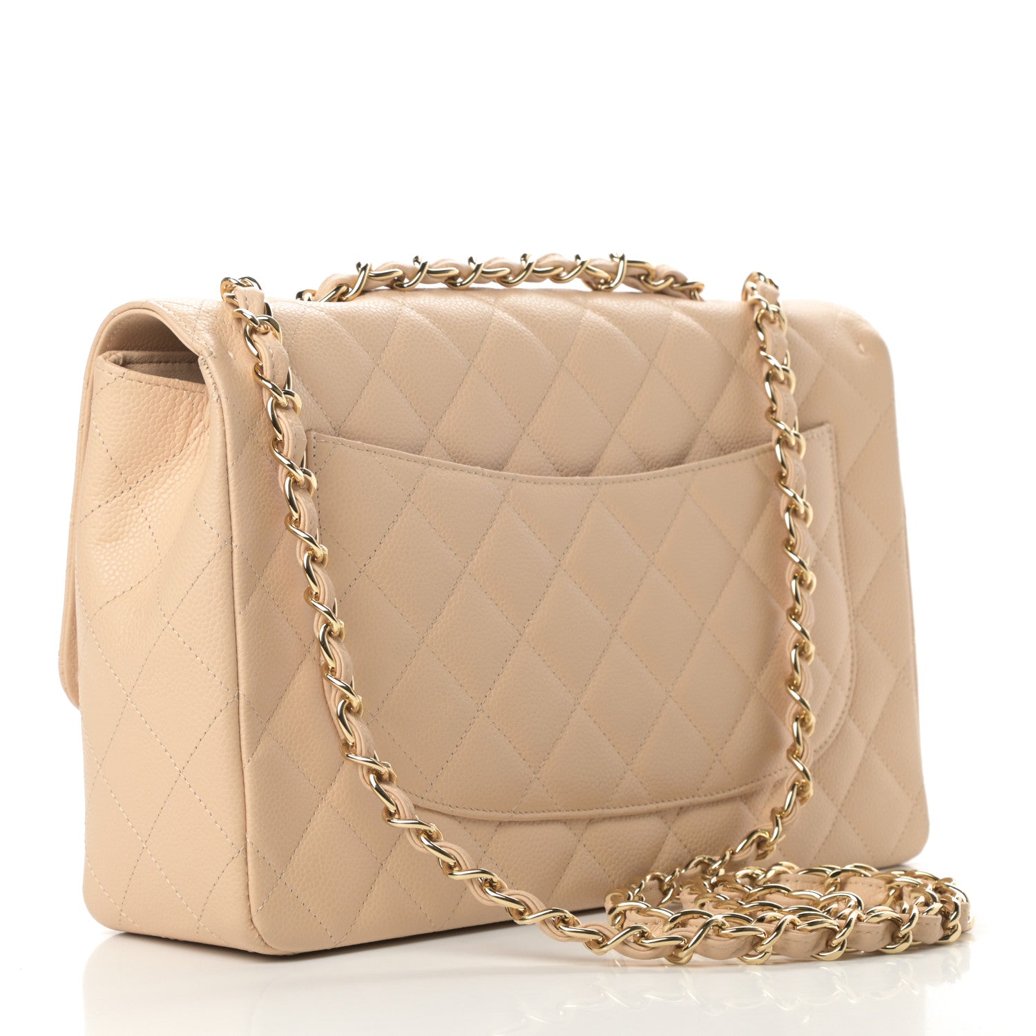 Chanel Caviar Quilted Jumbo Single Flap Beige Clair 3 of 12