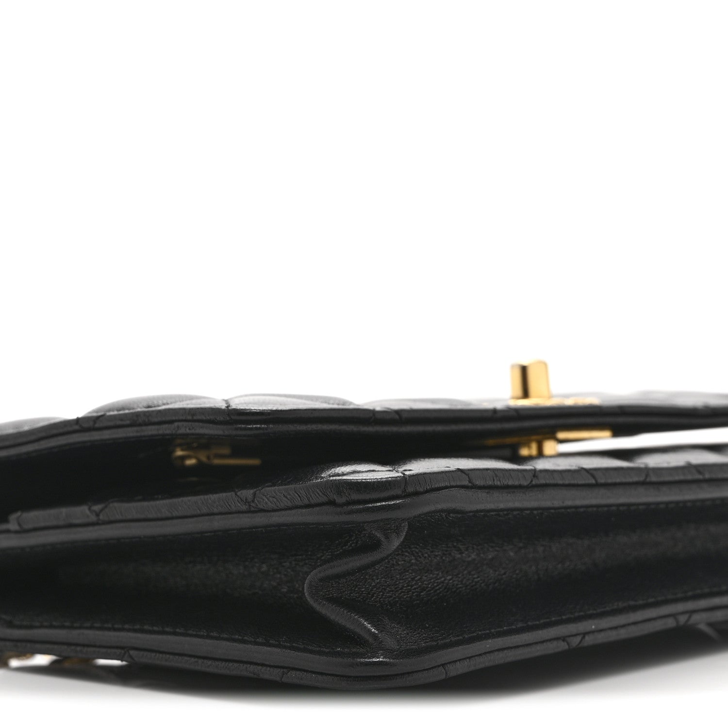 Chanel Shiny Lambskin Quilted Dynasty Wallet On Chain WOC Black 10 of 12
