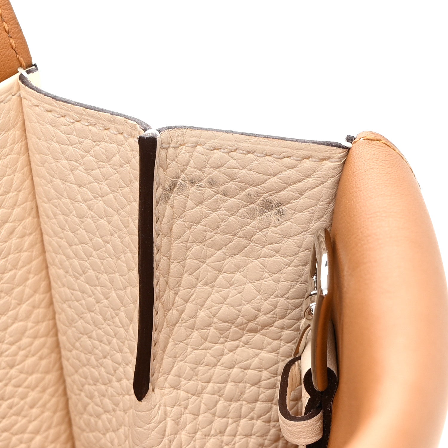 Hermes Taurillon Clemence Verso Halzan 25 Nata Sesame 11 of 12