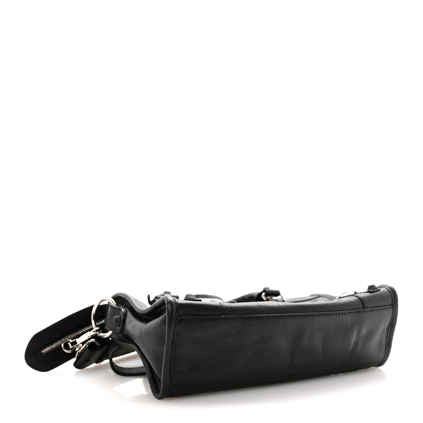Matte Goatskin Rubber Covered Classic Hardware Mini City Black