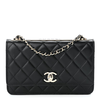 Chanel Lambskin Quilted Trendy CC Wallet On Chain WOC Black 1 of 9