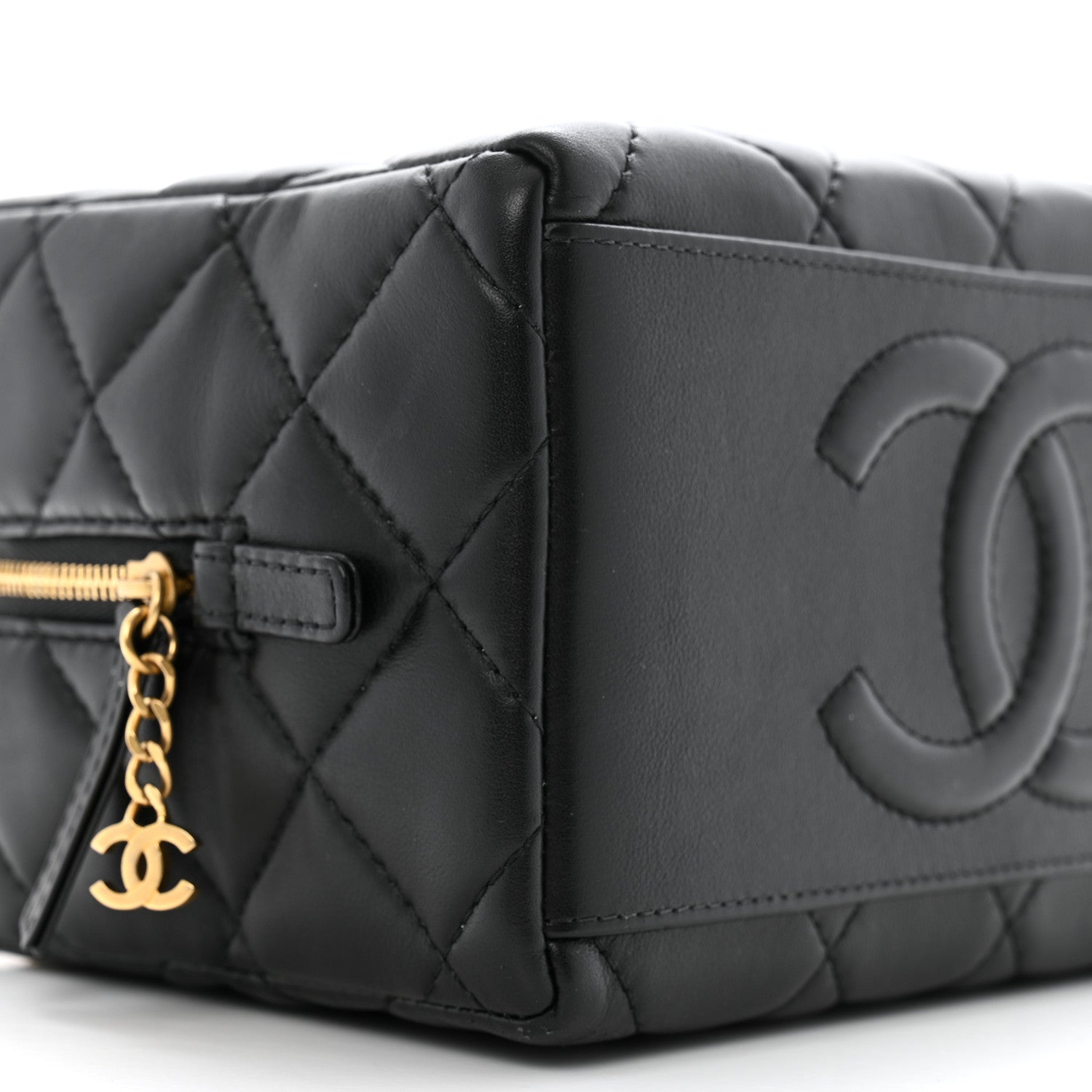 Chanel Lambskin Quilted CC Bowling Bag Black 9 of 14