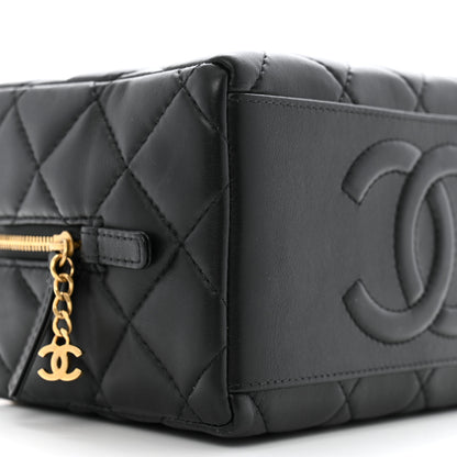 Chanel Lambskin Quilted CC Bowling Bag Black 9 of 14