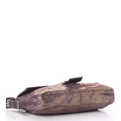 Fendi Metallic Crackled Suede Baguette 4 of 7