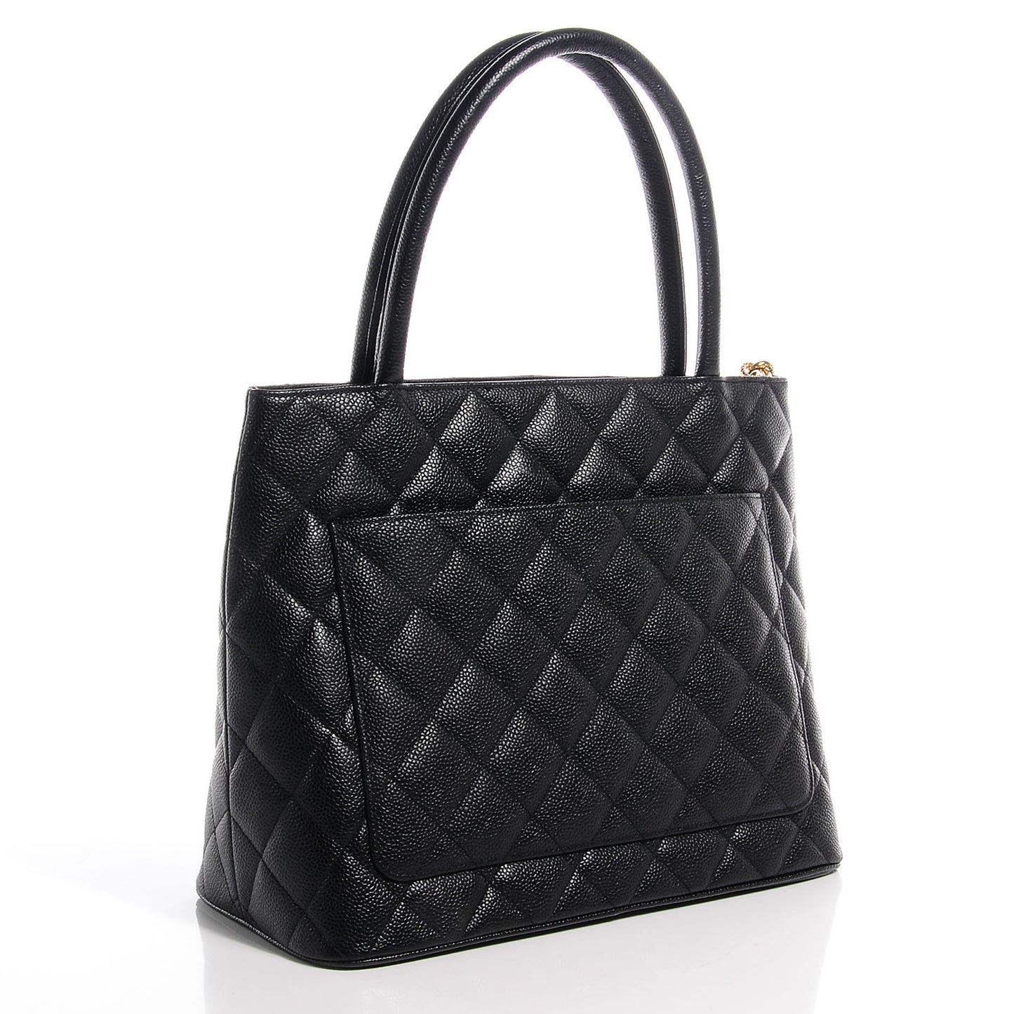 Caviar Quilted Medallion Tote Black