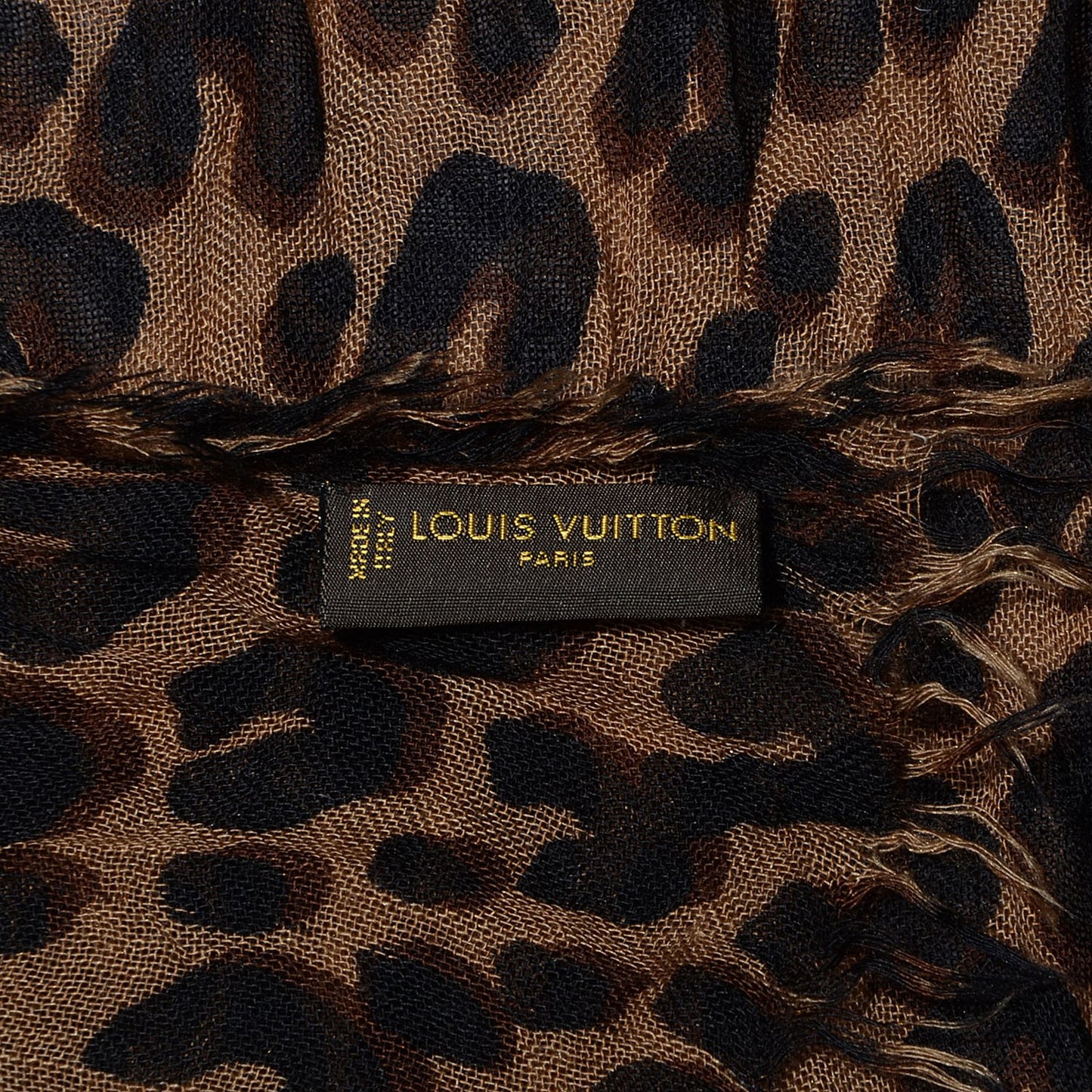 Cashmere Silk Leopard Stole Brown