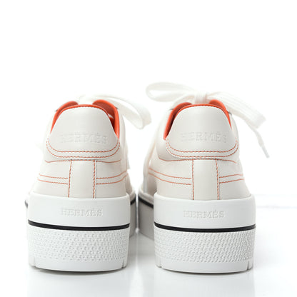 Hermes Calfskin Womens Voltage Sneakers 38.5 White Orange 7 of 11