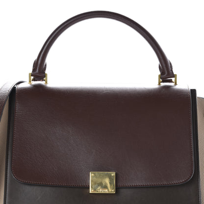 Celine Sleek Calfskin Tri-color Small Trapeze Wine 11 of 11