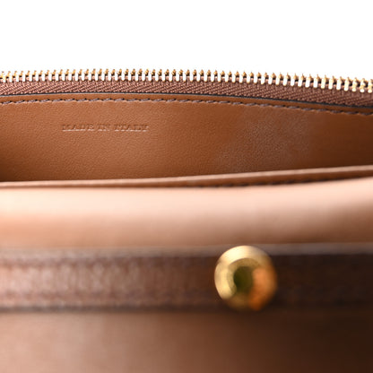 Burberry Grained Calfskin House Check Tartan Mix Hampshire Wallet On Chain Tan 7 of 12