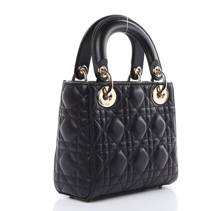 Christian Dior Lambskin Cannage Mini Lady Dior Black 3 of 11