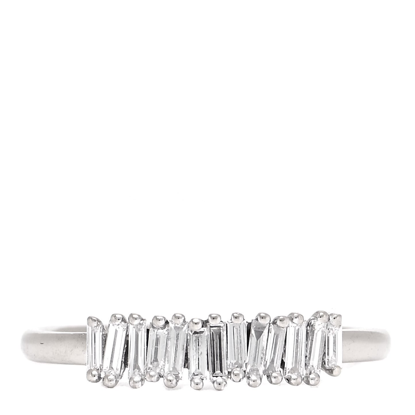 18K White Gold Diamond Classic Stacker Ring 49 4.75