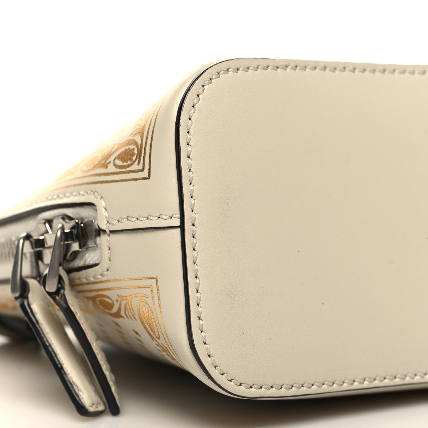 X SEGA Calfskin GUCCY Stars Mini Dome Shoulder Bag Mystic White Gold