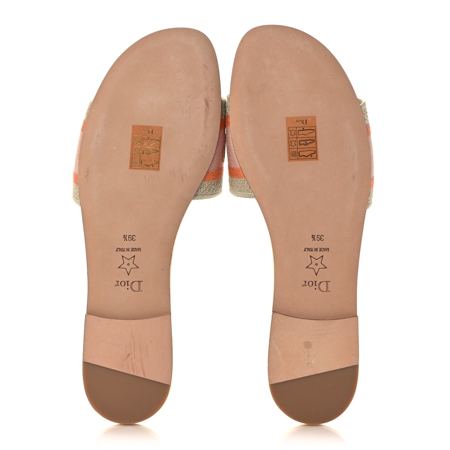 Christian Dior Cotton Embroidered Dway Mules Slide Sandals 39.5 Platinum 5 of 12
