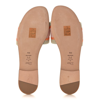 Christian Dior Cotton Embroidered Dway Mules Slide Sandals 39.5 Platinum 5 of 12