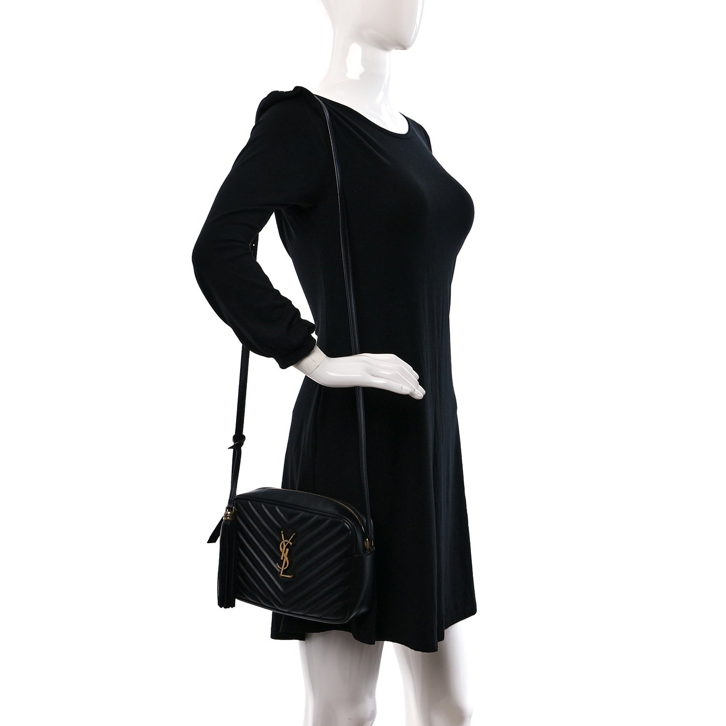 Calfskin Matelasse Monogram Lou Camera Bag Black