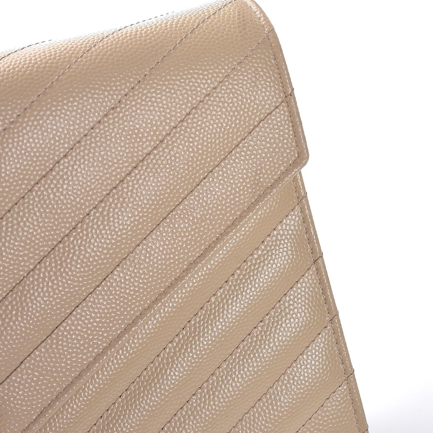 Grain De Poudre Matelasse Chevron Monogram Chain Wallet Nude Powder