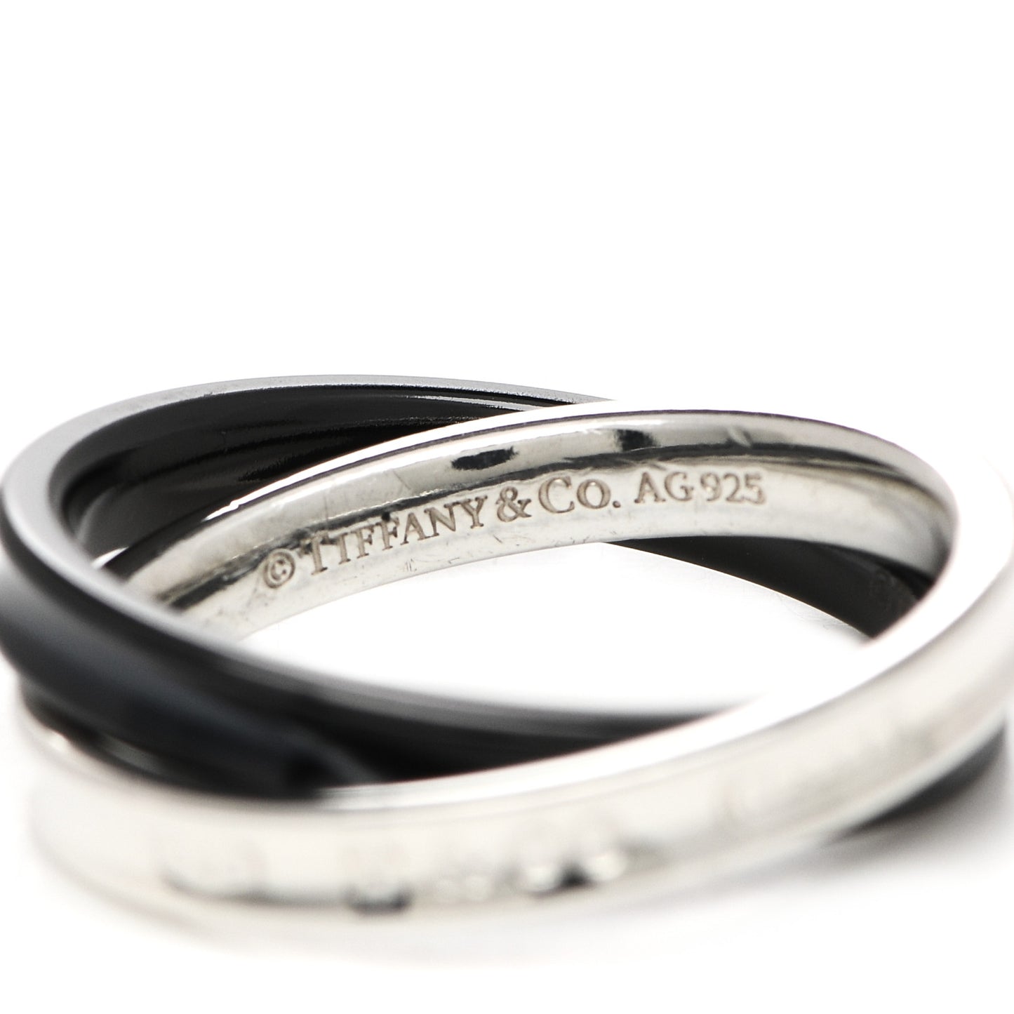 Sterling Silver Titanium 1837 Interlocking Ring 51 5.75