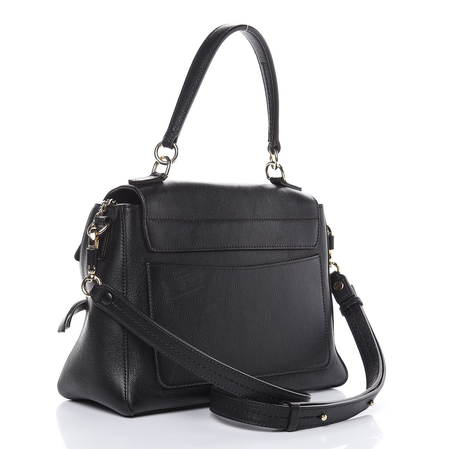 Calfskin Small Faye Day Shoulder Bag Black