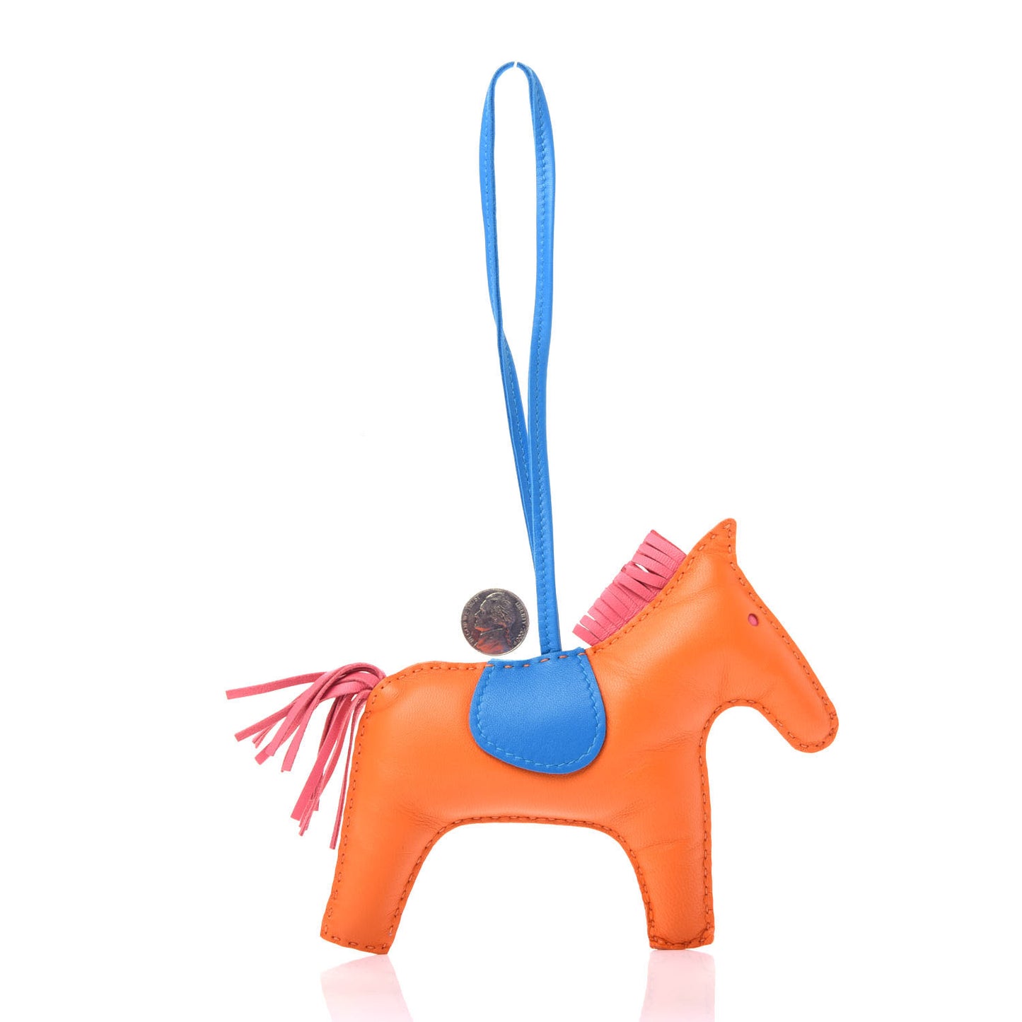 Milo Lambskin Grigri Rodeo Horse Bag Charm MM Orange Bleu Zanzibar Rose Azalee