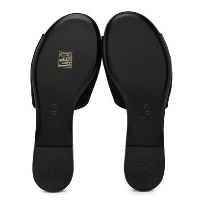 Chanel Suede Kidskin Velcro Crystal CC Mules 38.5 Black 6 of 10