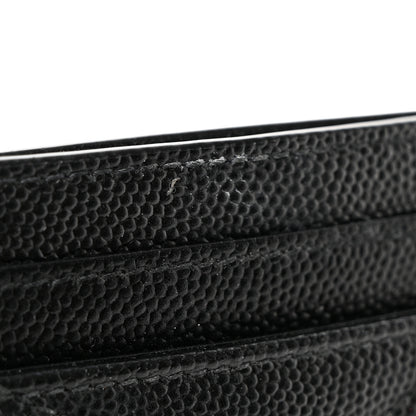 Saint Laurent Grain De Poudre Matelasse Chevron Monogram Credit Card Case Black 9 of 12