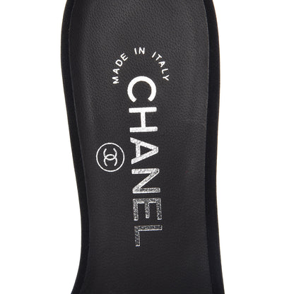 Chanel Satin Pearl Mules 37 Black 6 of 9