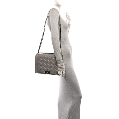 Chanel Lambskin Quilted Large Boy Flap Grey 2 of 11