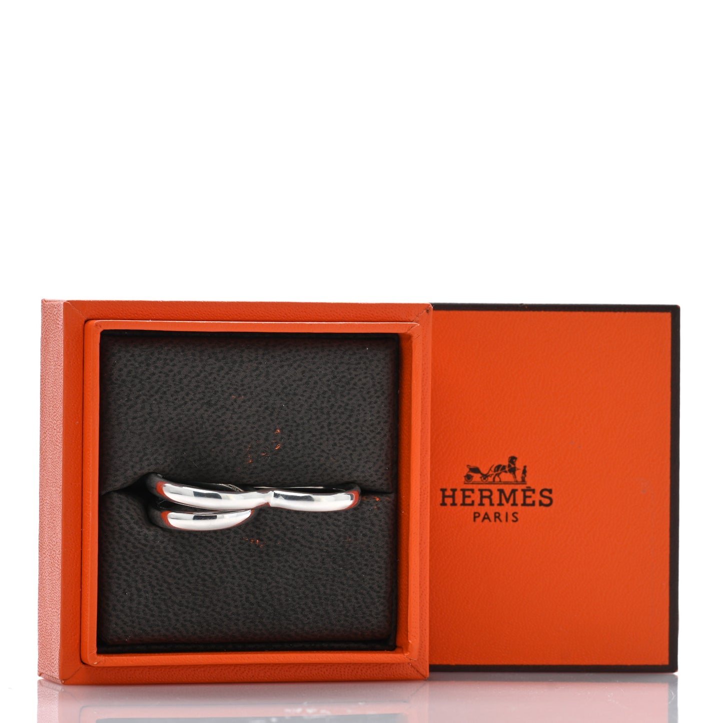 Sterling Silver MM Vertige Coeur Double Ring 49 4.75