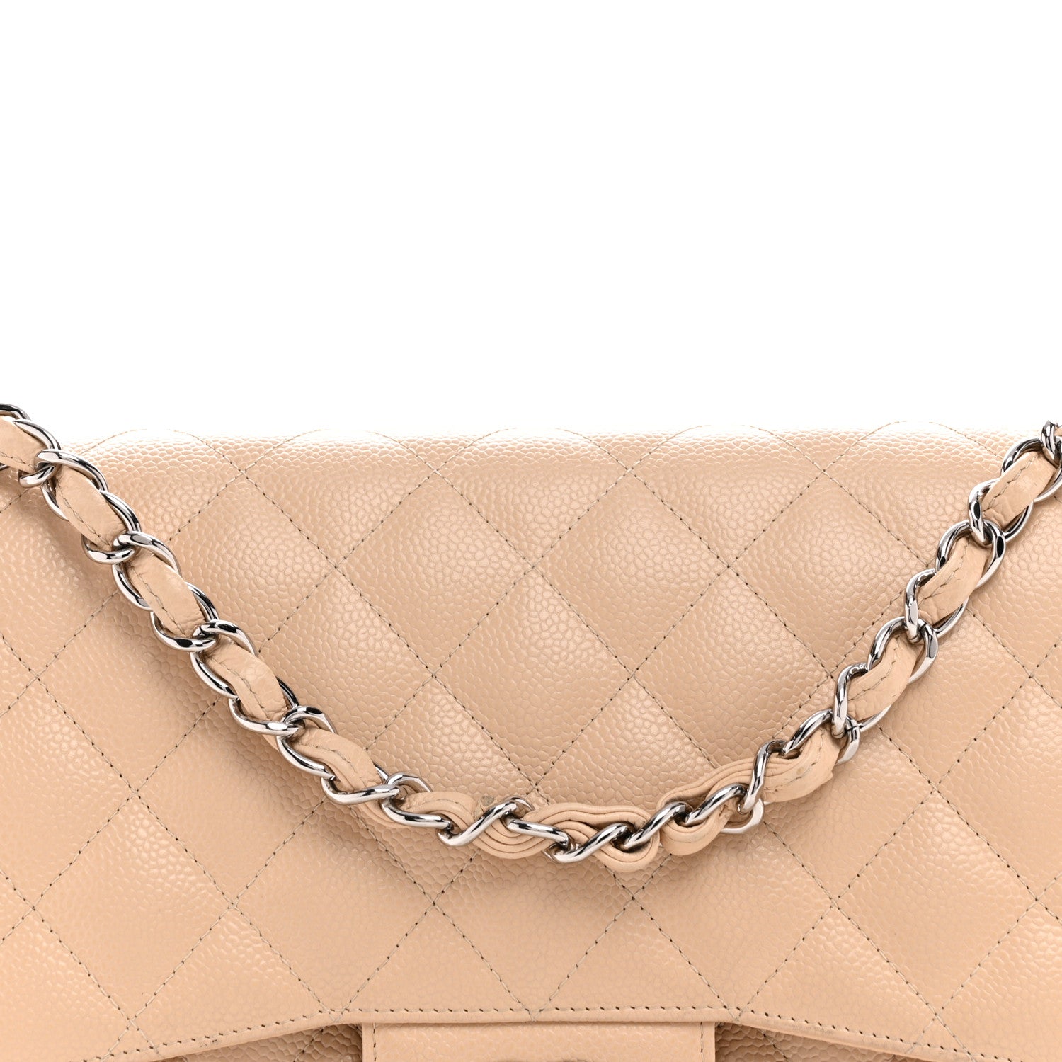 Chanel Caviar Quilted Jumbo Double Flap Beige 8 of 12