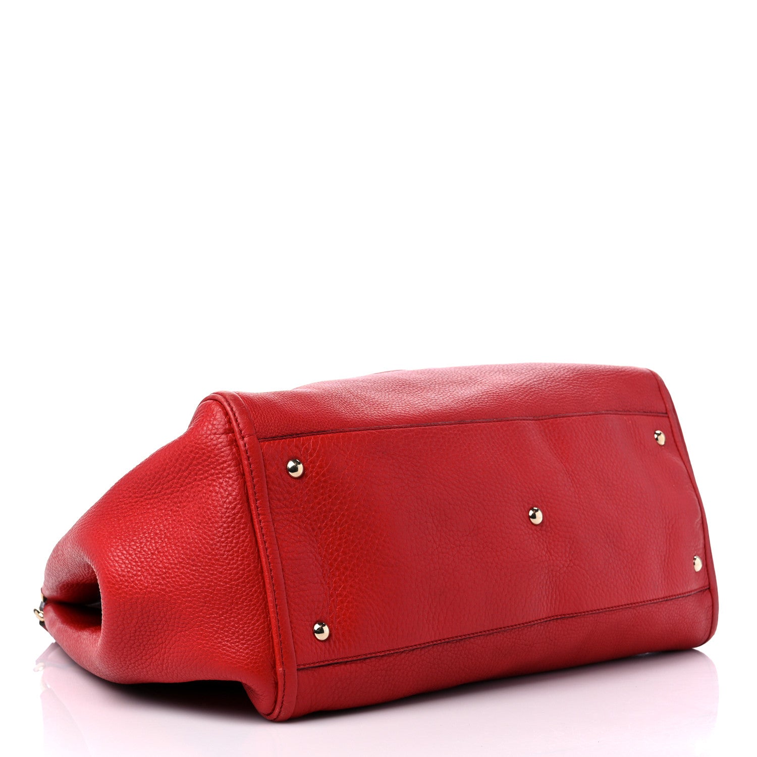 Gucci Pebbled Calfskin Large Soho Shoulder Bag Red 4 of 18