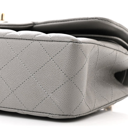 Chanel Caviar Quilted Small Double Flap Grey 10 of 11