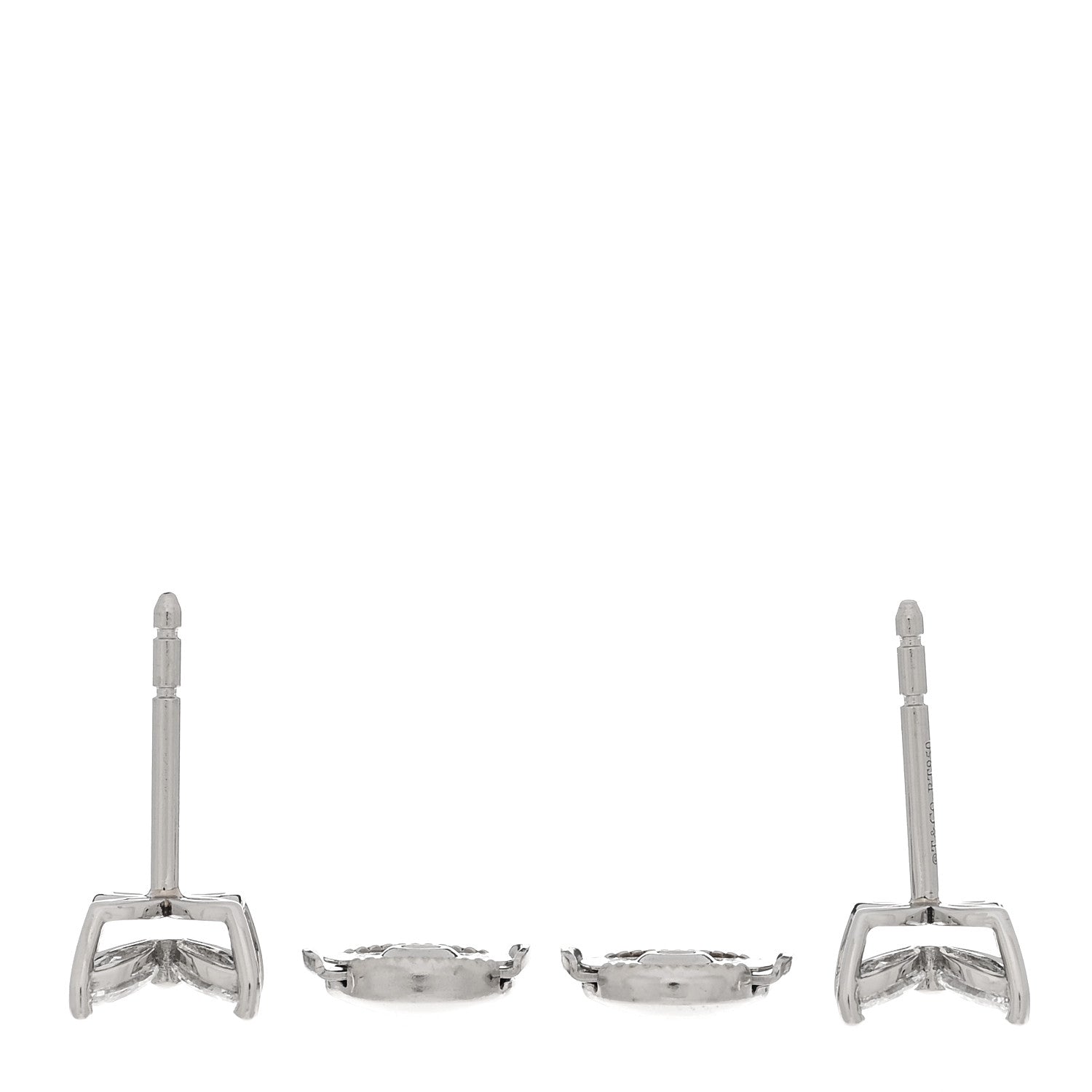 Tiffany Platinum Diamond .64ct Small Victoria Earrings 3 of 5