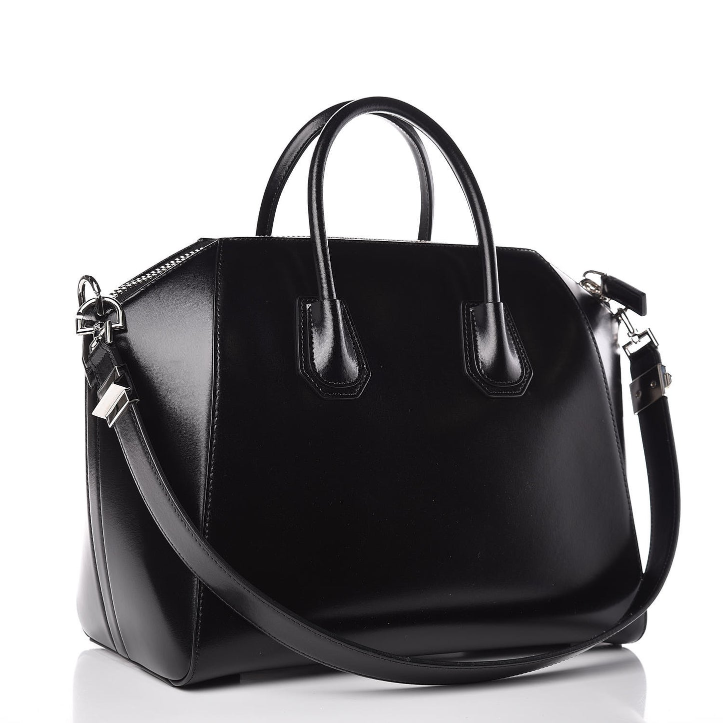 Shiny Lord Calfskin Medium Antigona Black