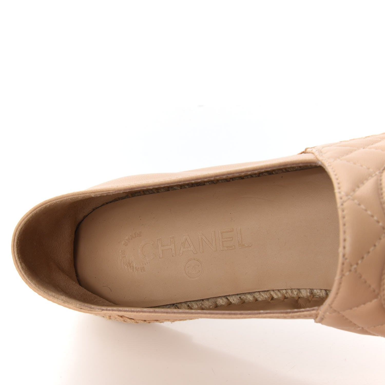 Chanel Lambskin Quilted CC Espadrilles 42 Beige 7 of 11