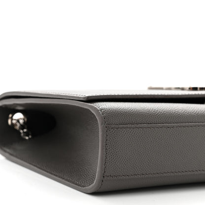Saint Laurent Grain De Poudre Medium Classic Monogram Kate Satchel Earth Grey 9 of 10