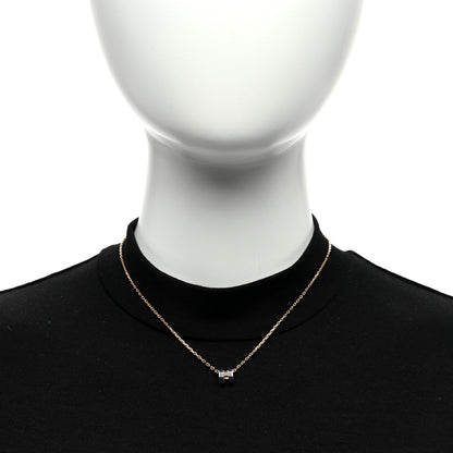 Hermes Lacquered Rose Gold Mini Pop H Pendant Necklace Navy Bleu 2 of 6