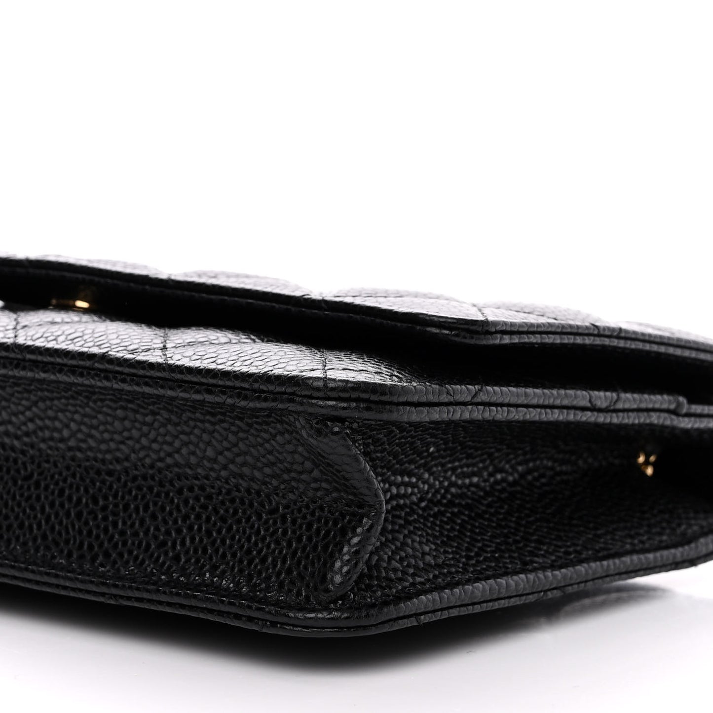 Caviar Quilted Wallet on Chain WOC Black