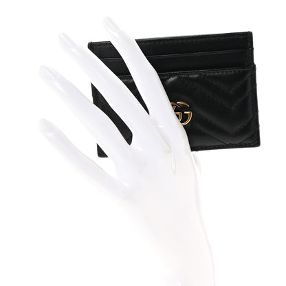Gucci Calfskin Matelasse GG Marmont Card Holder Black 2 of 6
