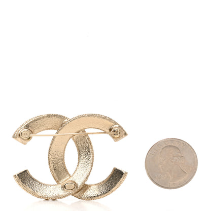 Chanel Crystal CC Brooch Light Gold 2 of 4