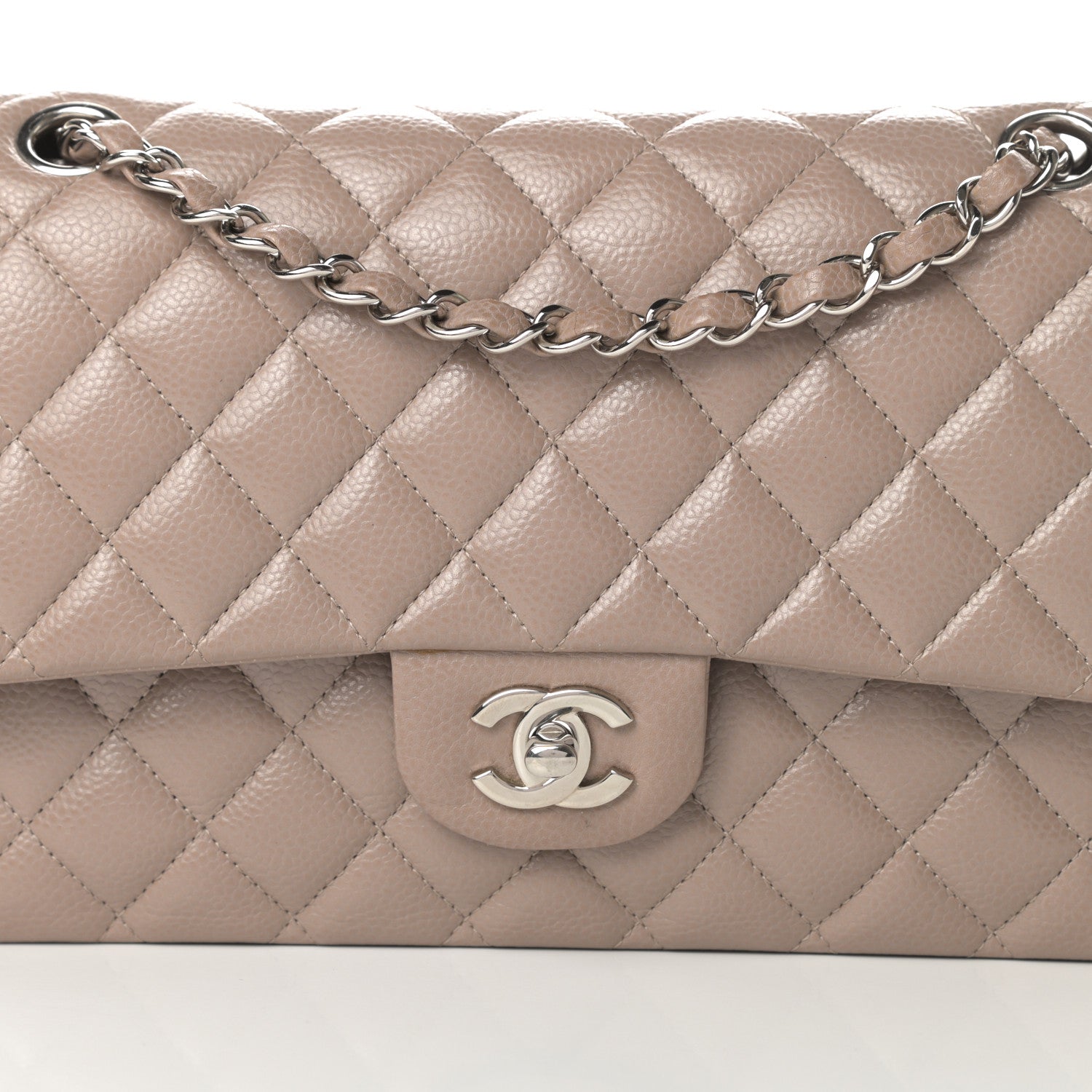 Chanel Caviar Quilted Medium Double Flap Taupe 8 of 12