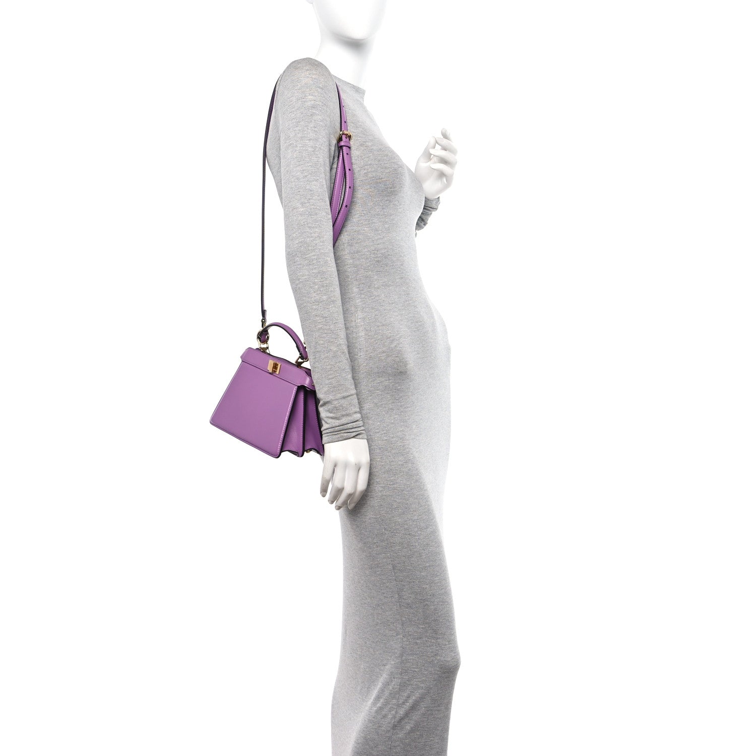 Fendi Shiny Nappa Petite Peekaboo I SEE U Satchel Violetta 2 of 10